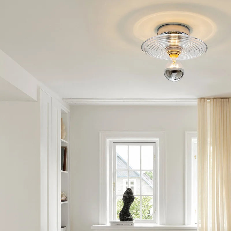 BowLift | Vitra – Vintage Glass Wall Light | Hand-Blown Glass & Iron | E27 Fixture | Warm Ambient Lighting