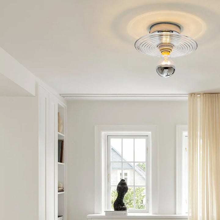 BowLift | Vitra – Vintage Glass Wall Light | Hand-Blown Glass & Iron | E27 Fixture | Warm Ambient Lighting