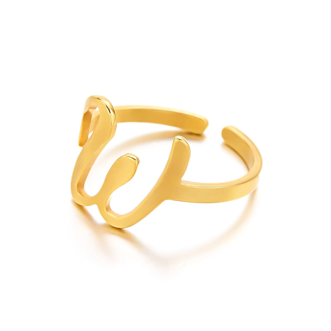 BowLift | Adjustable Italic Cursive Letter Initial Ring