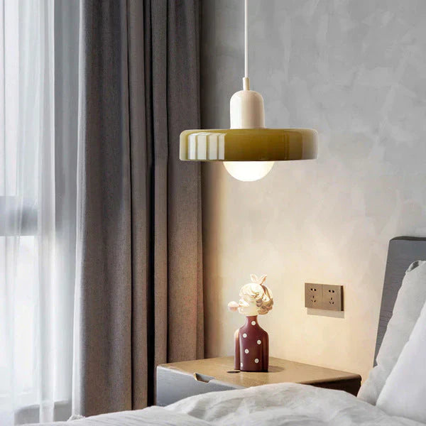 Scandinavian Pendant Light for Living Room and Dining Room – Minimalist Design with AdjustaBowlifte Height – Glass | Bowlift