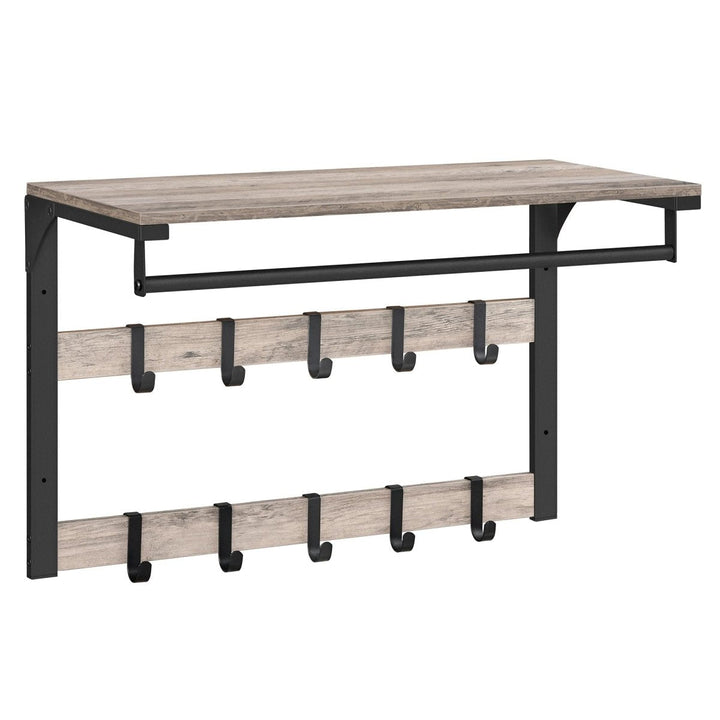 BowLift | 3-in-1 wall coat rack with shelf, hooks, and clothes rail