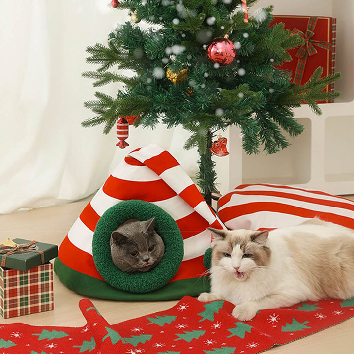 BowLift | Soft Christmas Cat Bed for Festive Living Spaces
