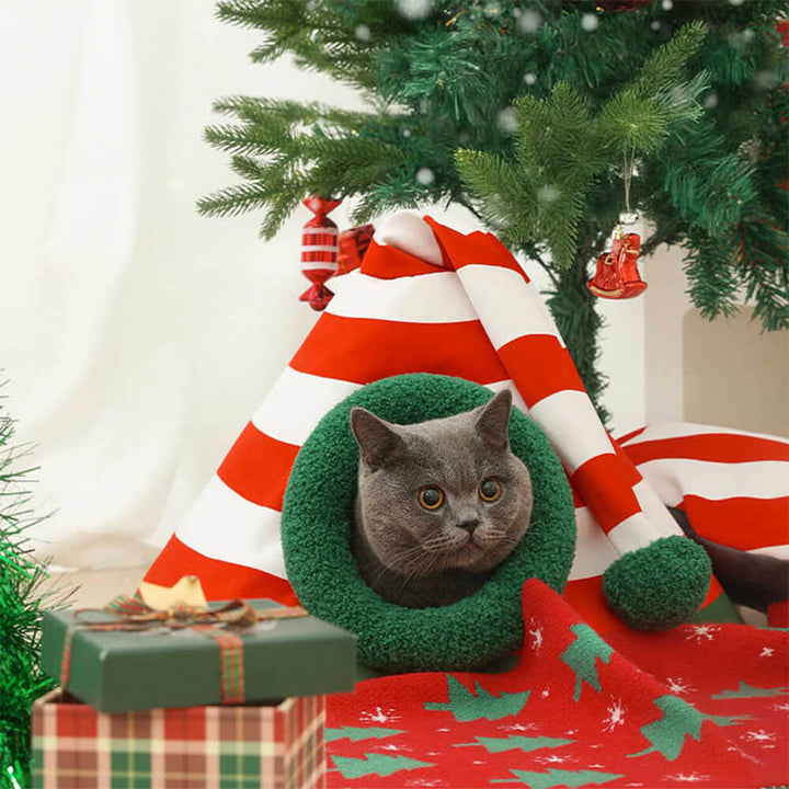 BowLift | Soft Christmas Cat Bed for Festive Living Spaces