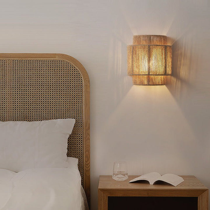 BowLift | HempLume - Vintage LED lamp - Bohemian Wicker - Natural touch