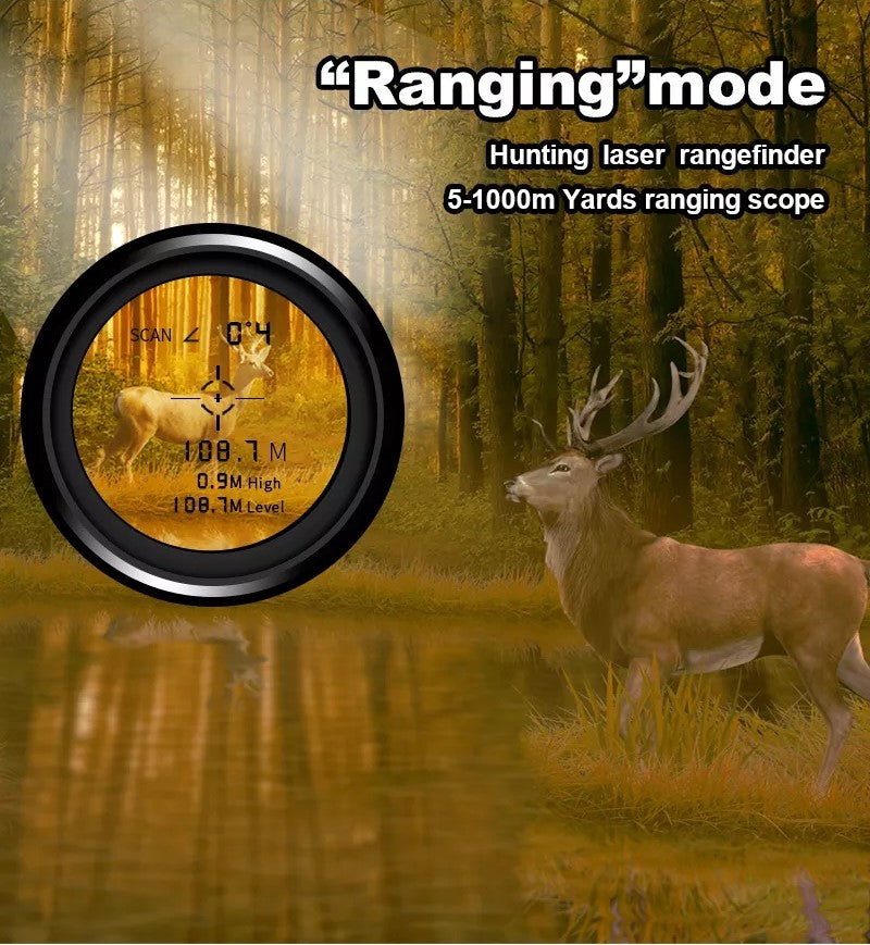 BowLift | Laser Distance Meter TERRAVIEW 1000 | Up to 1000 m range | Camouflage design | Waterproof & Rechargeable | For hunting & outdoor