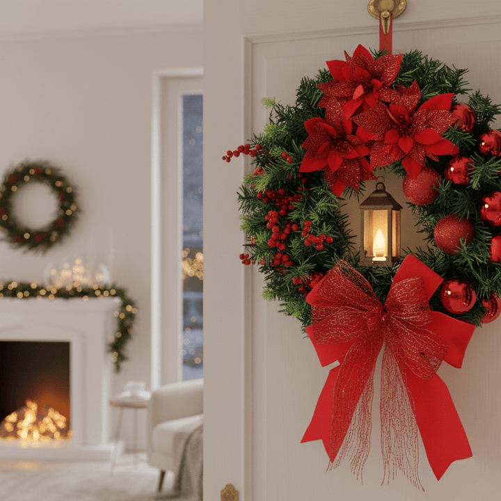 BowLift | Wreath with Lantern and Ornaments for Radiant Christmas Charm
