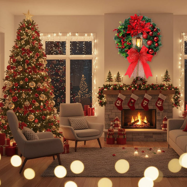 BowLift | Wreath with Lantern and Ornaments for Radiant Christmas Charm