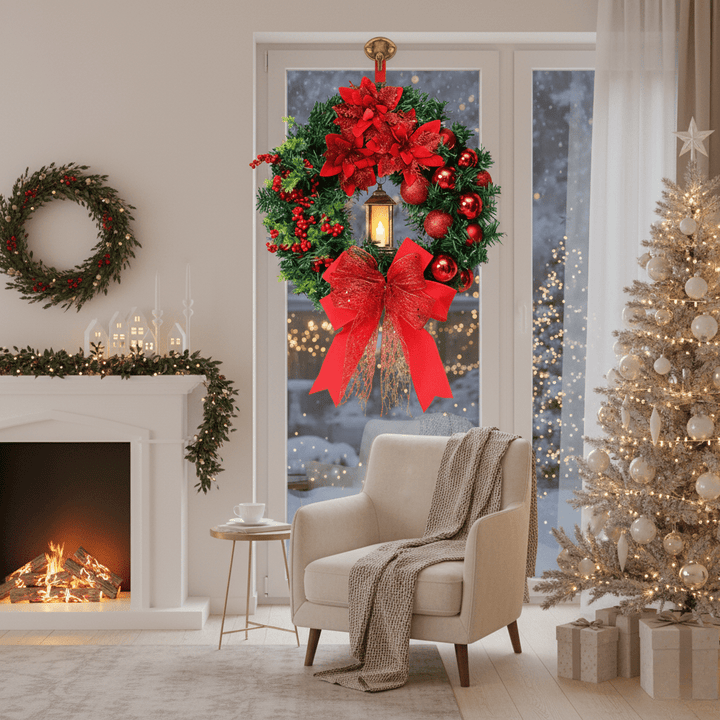BowLift | Wreath with Lantern and Ornaments for Radiant Christmas Charm