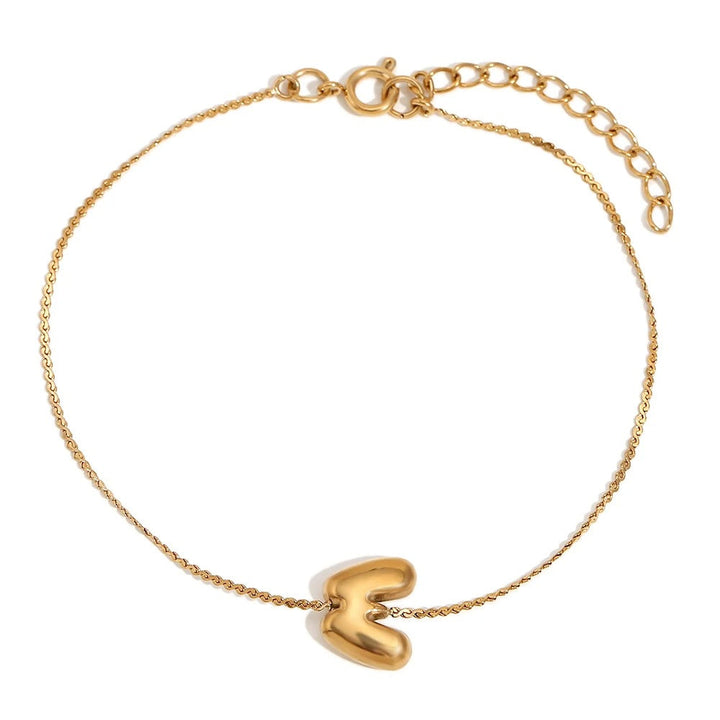 BowLift | Dainty Bubble Letter Initial Bracelet