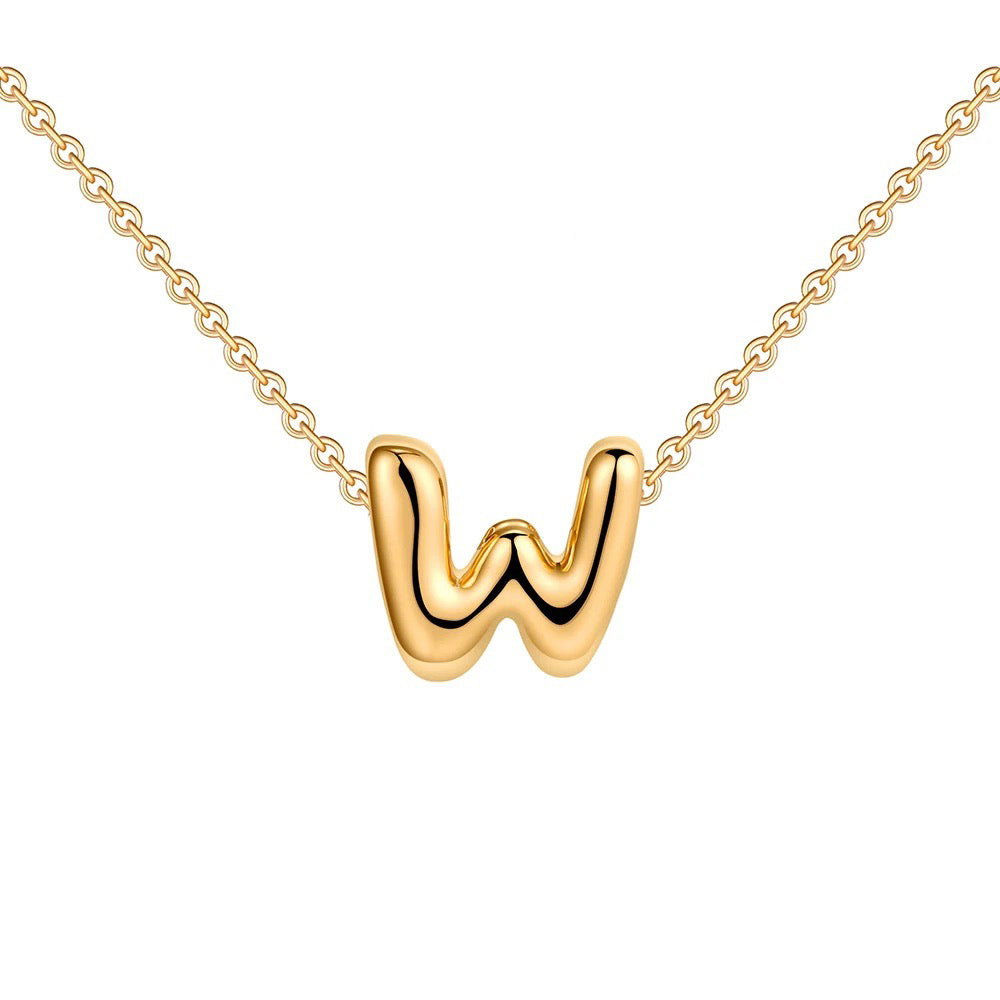 BowLift | Dainty Bubble Letter Initial Necklace