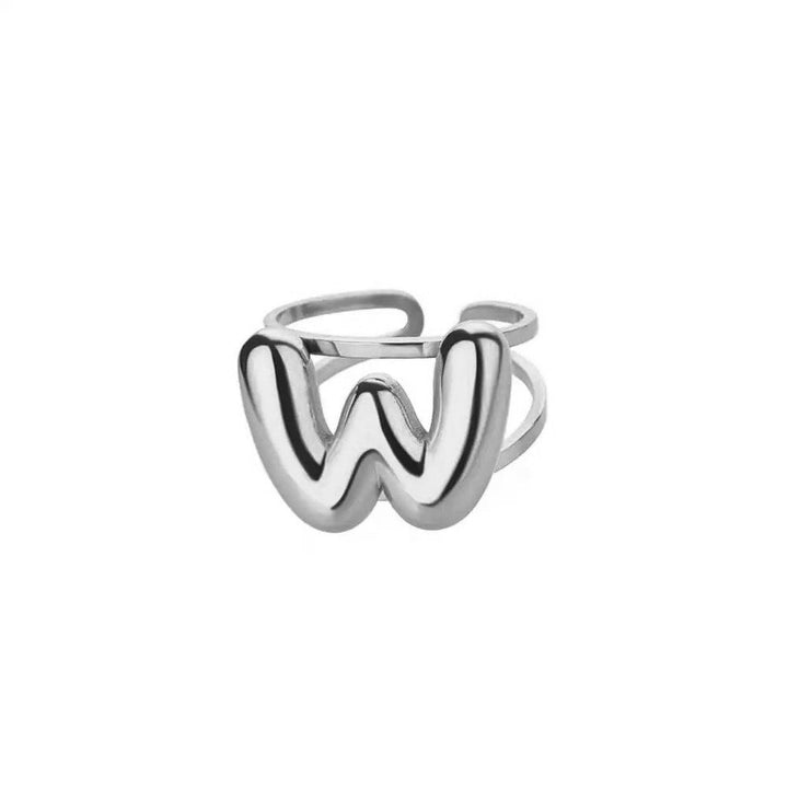 BowLift | Adjustable Open Band Bubble Letter Initial Ring