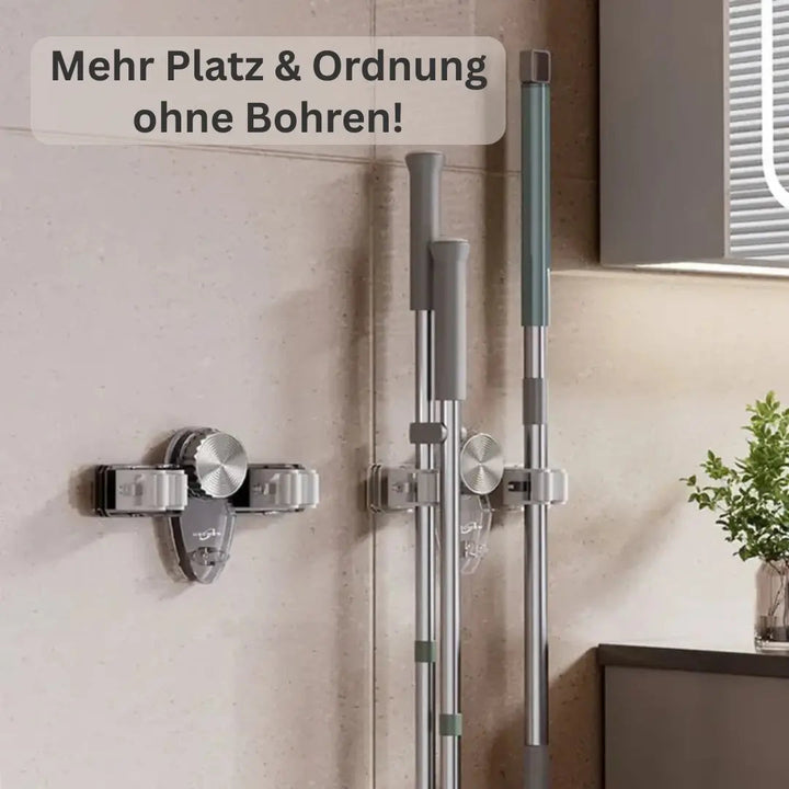 BowLift | Space-saving holder for brooms & tools – Quickly mounted, no drilling