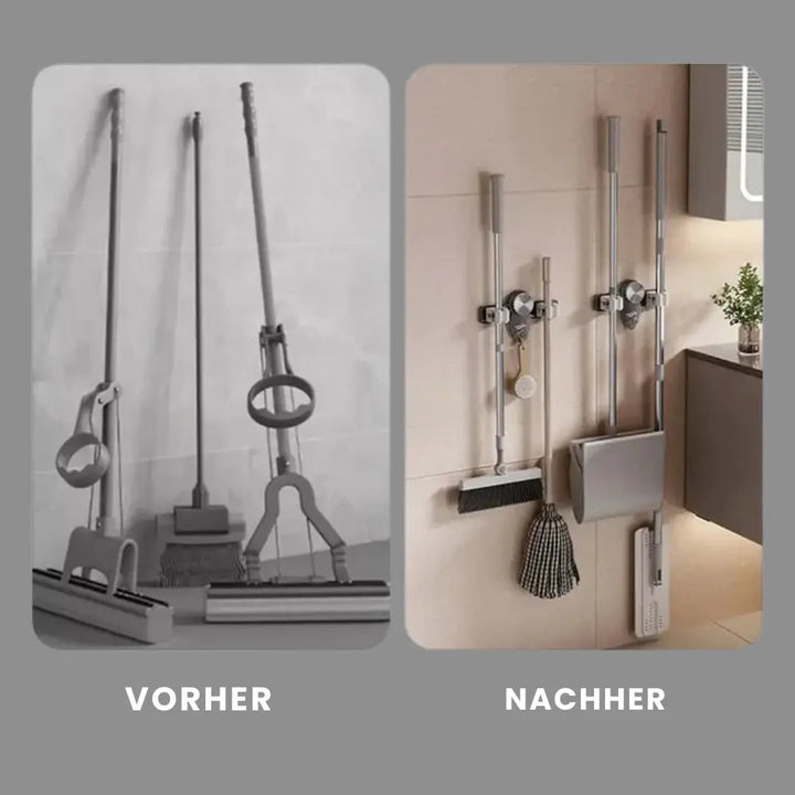 BowLift | Space-saving holder for brooms & tools – Quickly mounted, no drilling