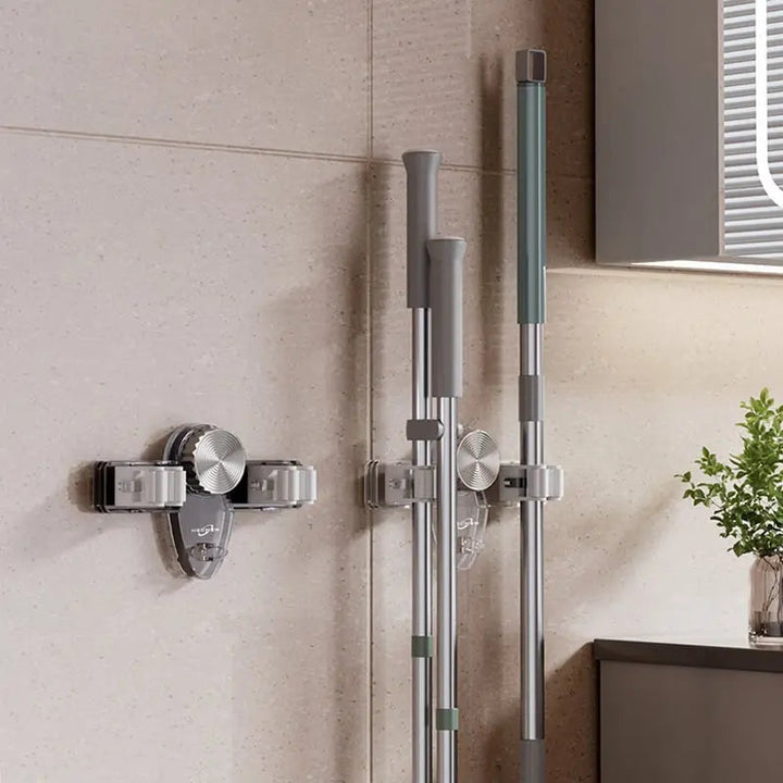 BowLift | Space-saving holder for brooms & tools – Quickly mounted, no drilling