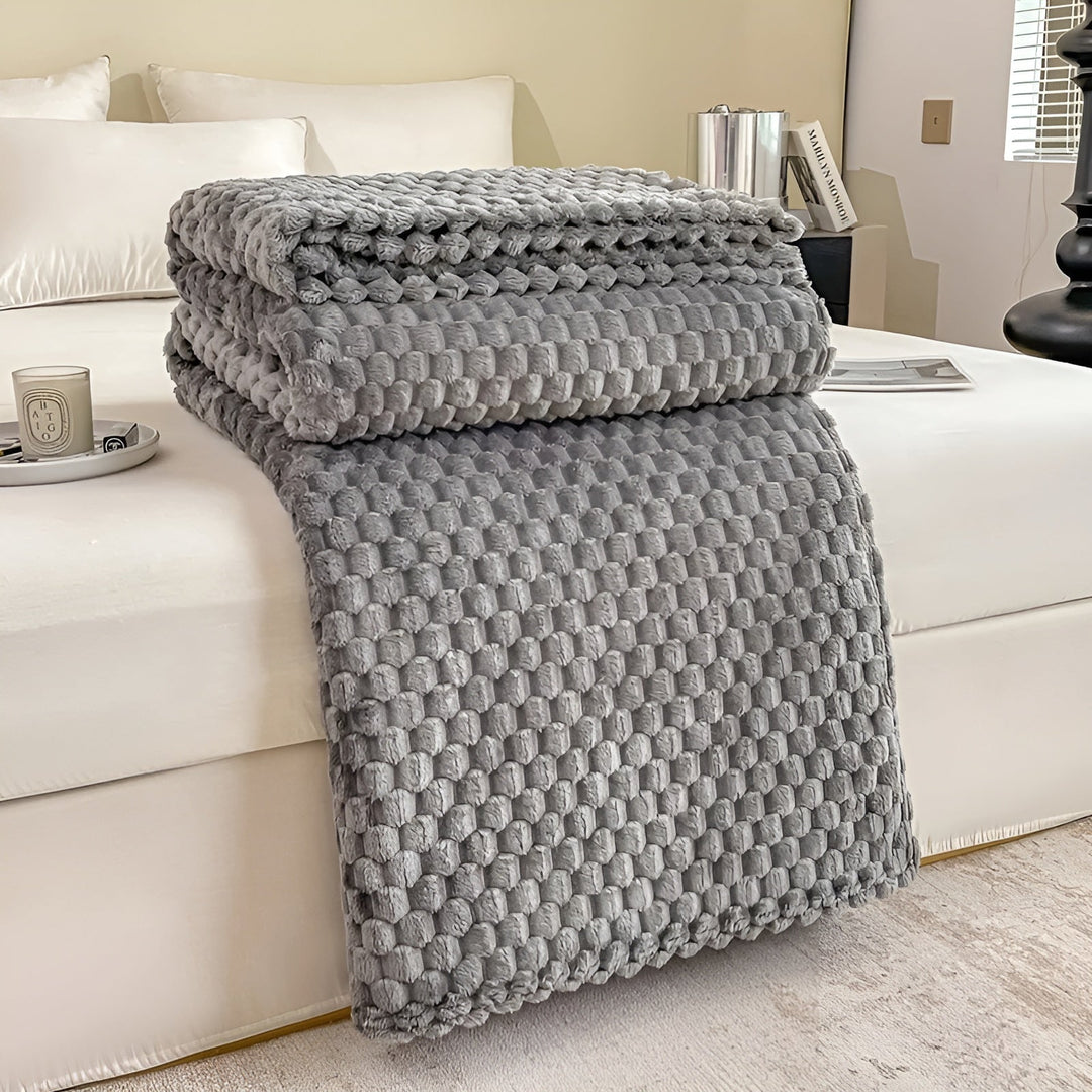 BowLift | Cozy Blanket Nordhavn | Super Soft & Heat Insulating | Easy Care | Microfiber Gray
