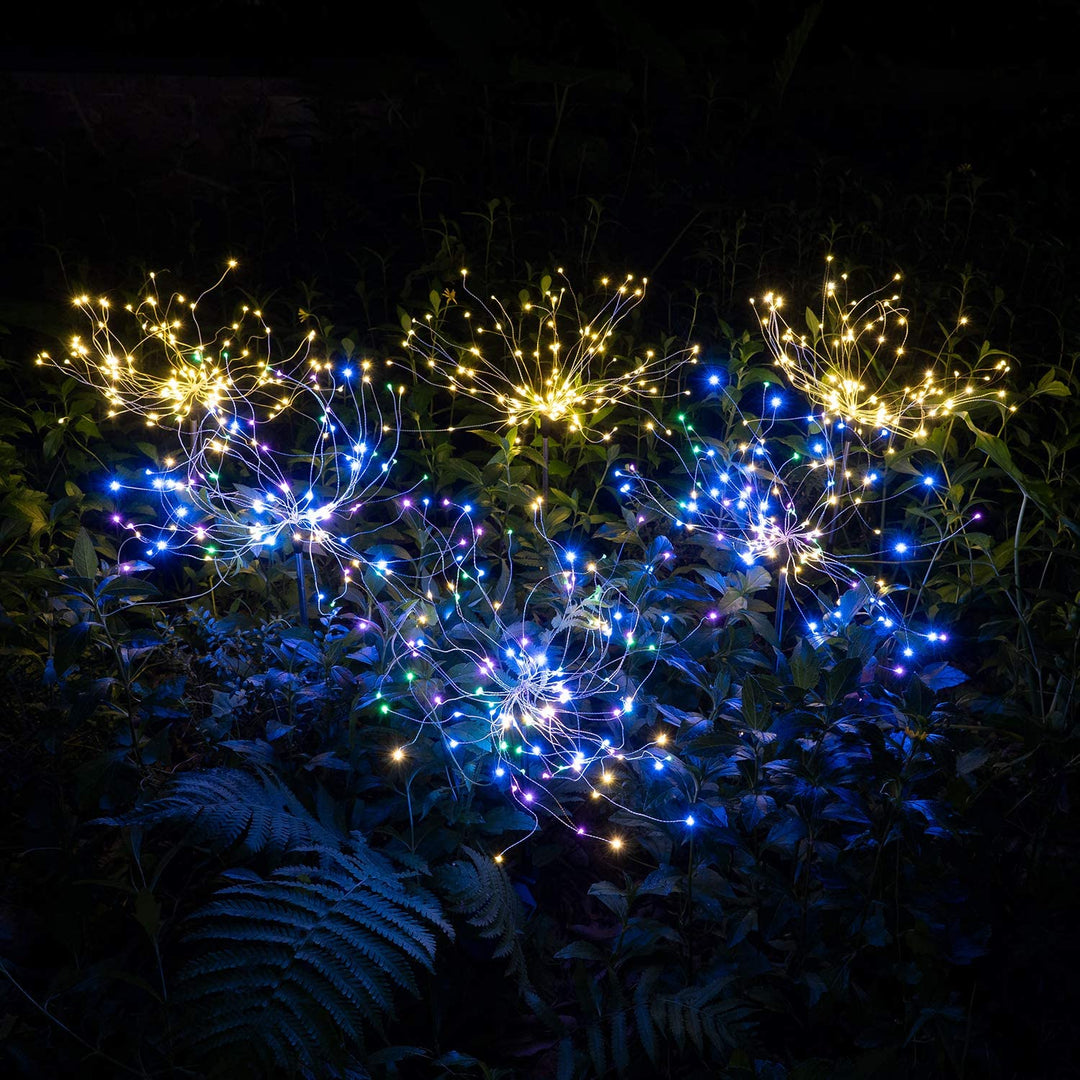 BowLift | 4 Piece Solar Firework Garden Lights - Weatherproof LED Decorative Lighting, Solar Energy for Garden and Patio