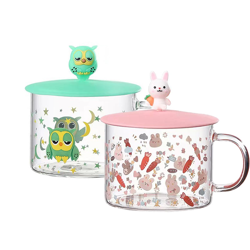 BowLift | High-Quality Glass Water Cup High Temperature Resistance Milk Coffee Drinking Cup With Lid