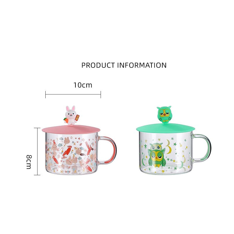 BowLift | High-Quality Glass Water Cup High Temperature Resistance Milk Coffee Drinking Cup With Lid