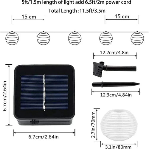 BowLift | SunShade Solar Lantern String Lights – Weatherproof Outdoor LED Decoration