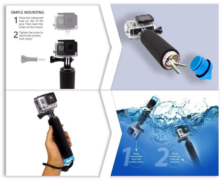 BowLift | Waterproof Floating Hand Grip For GoPro Camera Hero 7 Session Hero 6 5 4 3+ 2 Water Sport  Action Cameras Handler  accessories