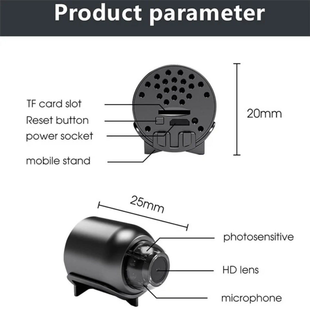 BowLift | Waterproof HD Mini Camera With Night Vision and Wide Angle Lens IP WiFi 1080P HD 160° Wide Angle