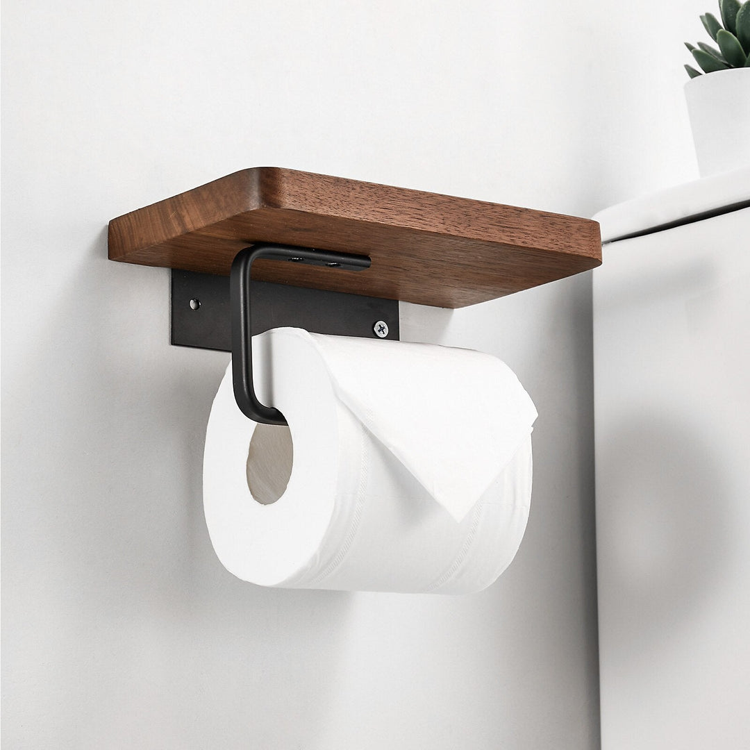 WoodEase Holder – Stylish Wooden Toilet Roll Holder Bowlift