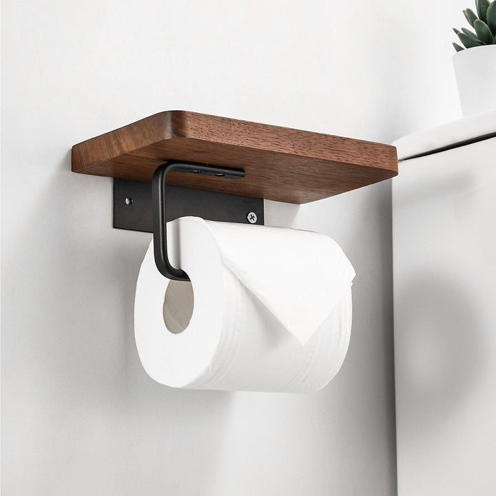 WoodEase Holder – Stylish Wooden Toilet Roll Holder Bowlift