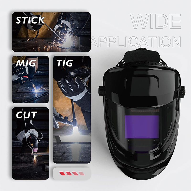 BowLift | Large Viewing True Color Welding Helmet,Solar Powered Auto Darkening Welding Helmet,4 Arc Sensor Wide Shade,for TIG MIG ARC Grinding Plasma LYG-Q800D