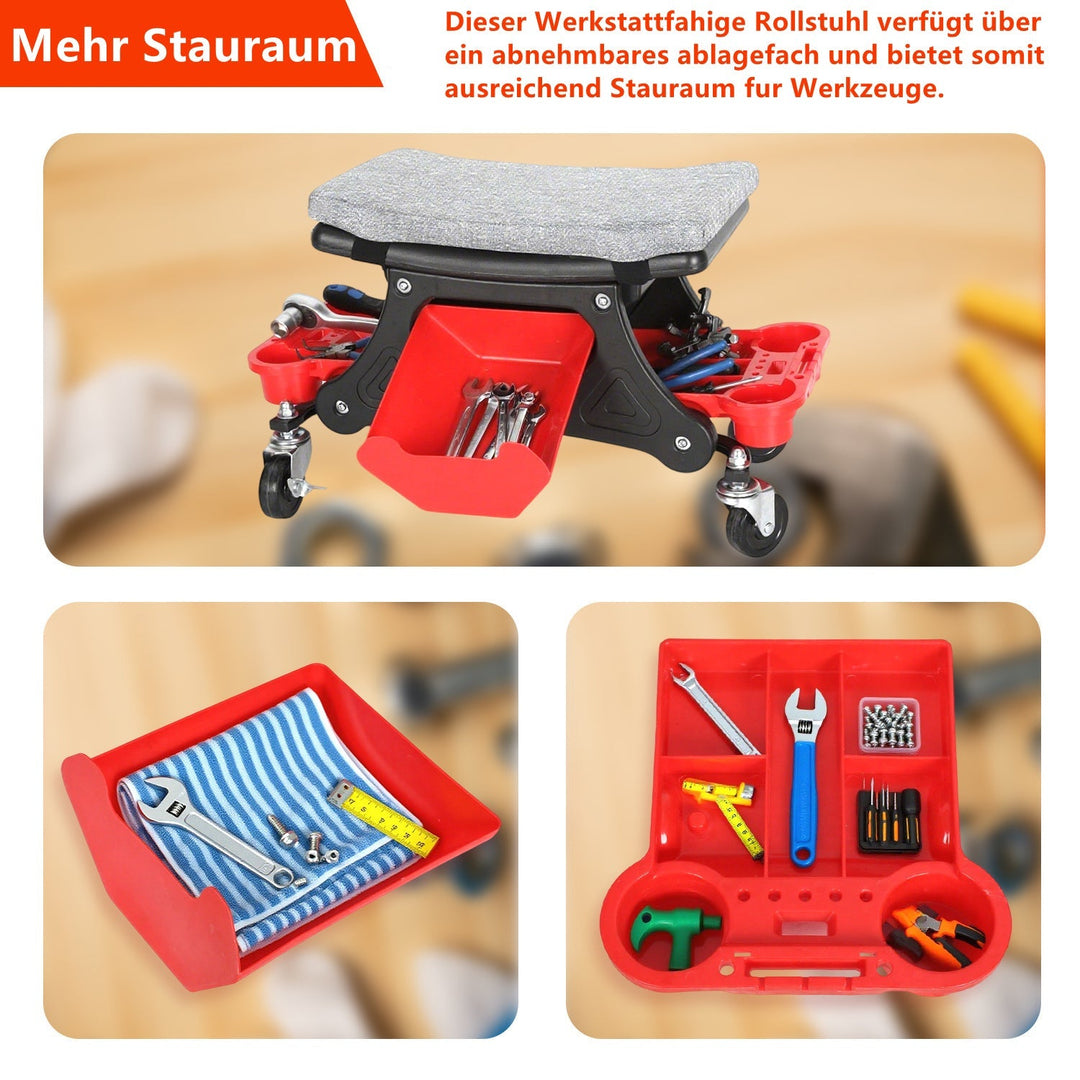 Workshop stool roll stool with storage box | Bowlift