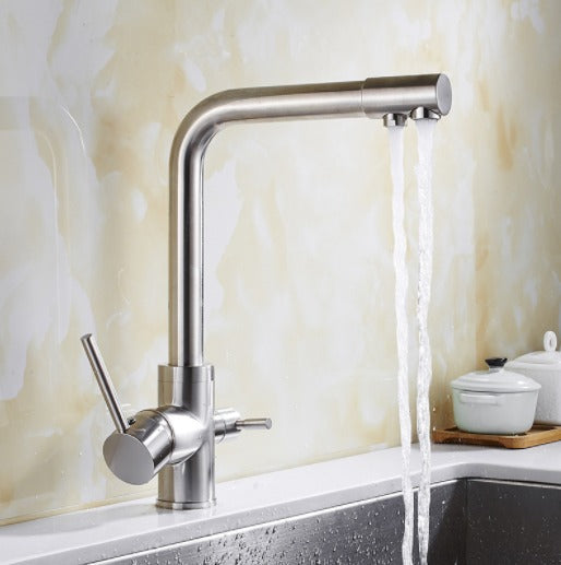 BowLift | Filtered Water Kitchen Faucet Double Handle Faucet