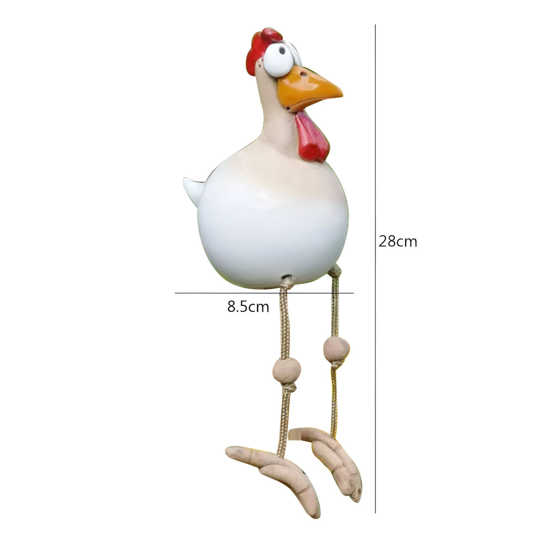 BowLift | Whimsy Big-Eyed Rooster Garden Statue – Weatherproof Resin Chicken Ornament