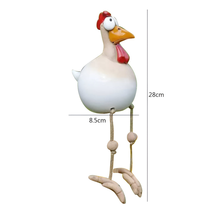 BowLift | Whimsy Big-Eyed Rooster Garden Statue – Weatherproof Resin Chicken Ornament
