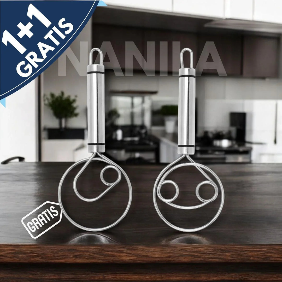 BowLift | Robust Stainless Steel Danish Dough Whisk – Durable, Ergonomic Design for Versatile Baking & Cooking