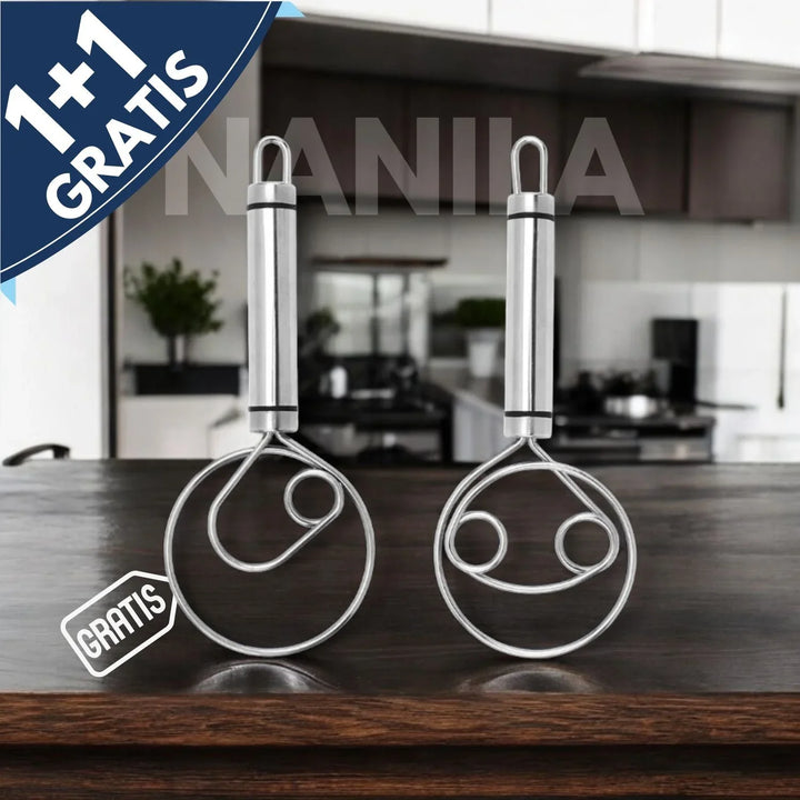 BowLift | Robust Stainless Steel Danish Dough Whisk – Durable, Ergonomic Design for Versatile Baking & Cooking
