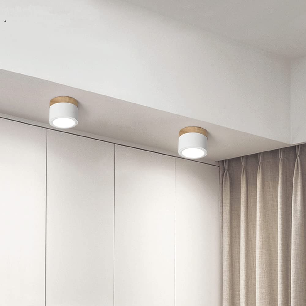 BowLift | Ceiling Light with Pink Flush Wood Finish