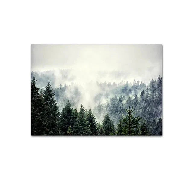 Wilderness Landscape Mountain Lake Forest Wall Art Fine Art Canvas Prints Pictures Of Calm For Living Room Dining Room Art Decor | Bowlift