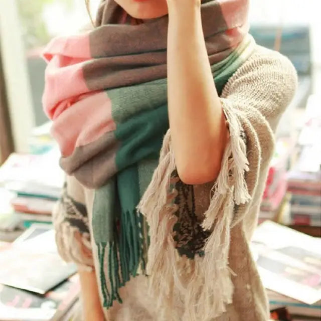 BowLift | Nordiva Winter Scarf | Checked Design | Soft Imitation Cashmere | 180 cm