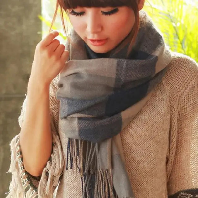 BowLift | Nordiva Winter Scarf | Checked Design | Soft Imitation Cashmere | 180 cm