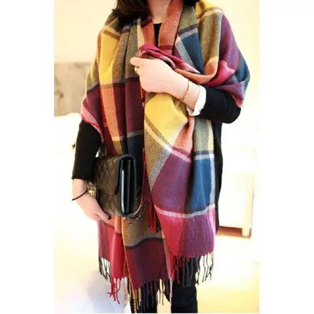 BowLift | Nordiva Winter Scarf | Checked Design | Soft Imitation Cashmere | 180 cm