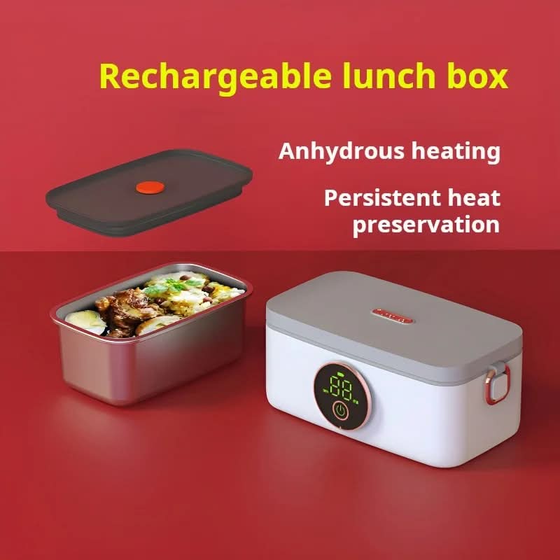 BowLift | Wireless Heating Lunch Box with Battery & 5 Heating Levels (1000 ml Stainless Steel)