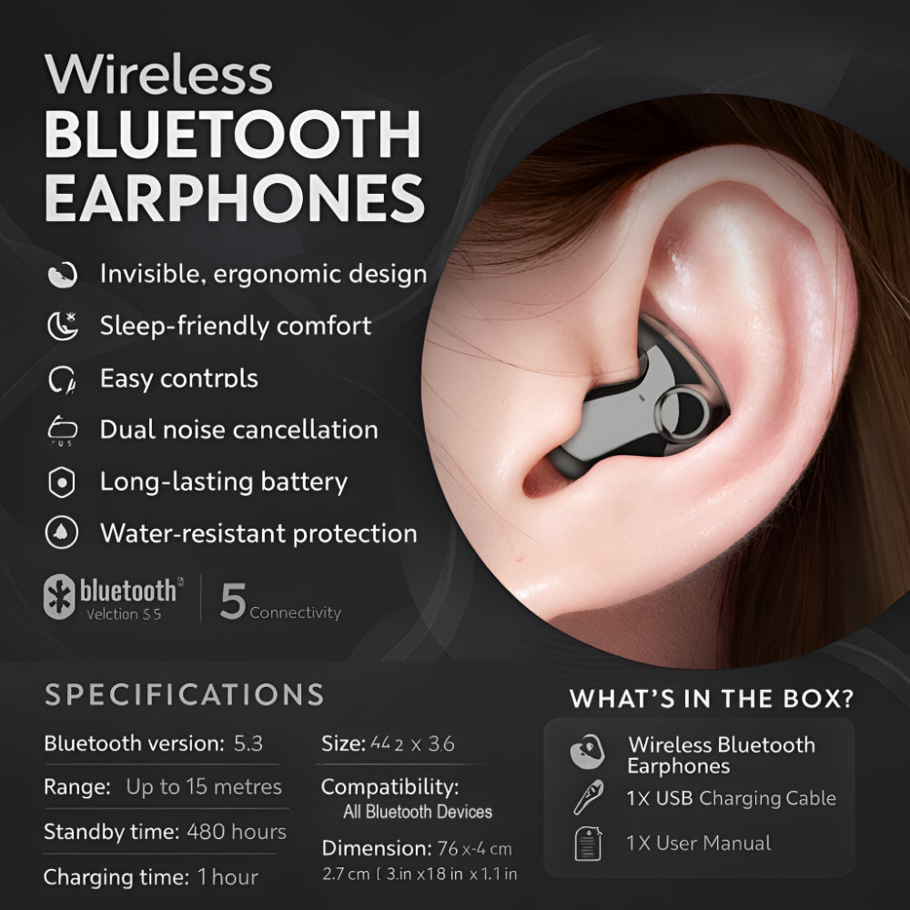 BowLift | Wireless Bluetooth Earphones with Noise Cancelling Earbuds In Ear