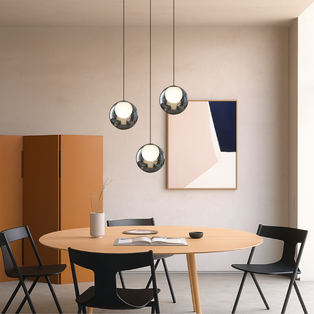 BowLift | Italian Glass Pendant Lamp with Height Adjustment – Elegant Lamp for Living Rooms and Dining Rooms, Perfect as a Lamp Over the Table