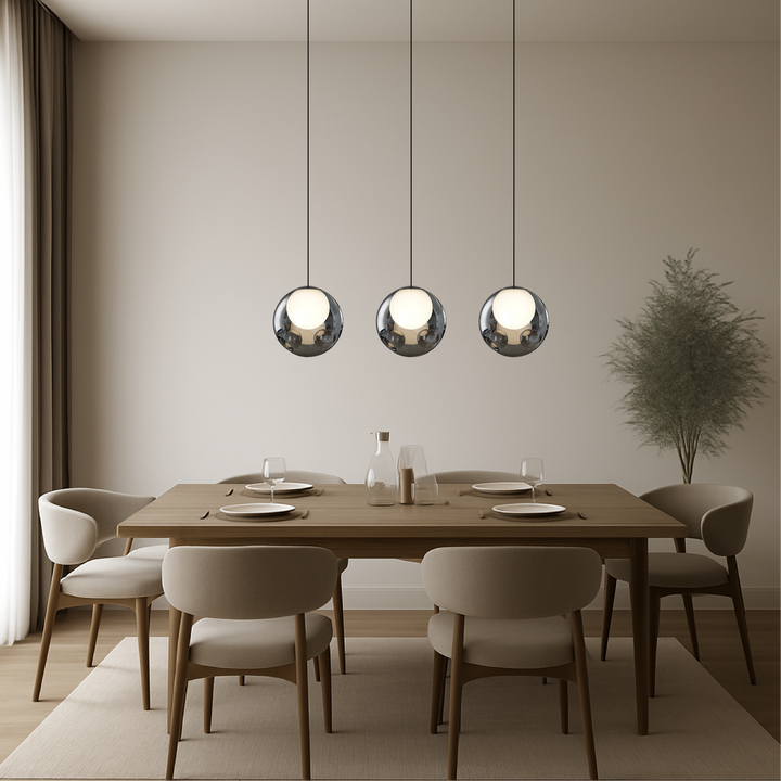 BowLift | Italian Glass Pendant Lamp with Height Adjustment – Elegant Lamp for Living Rooms and Dining Rooms, Perfect as a Lamp Over the Table