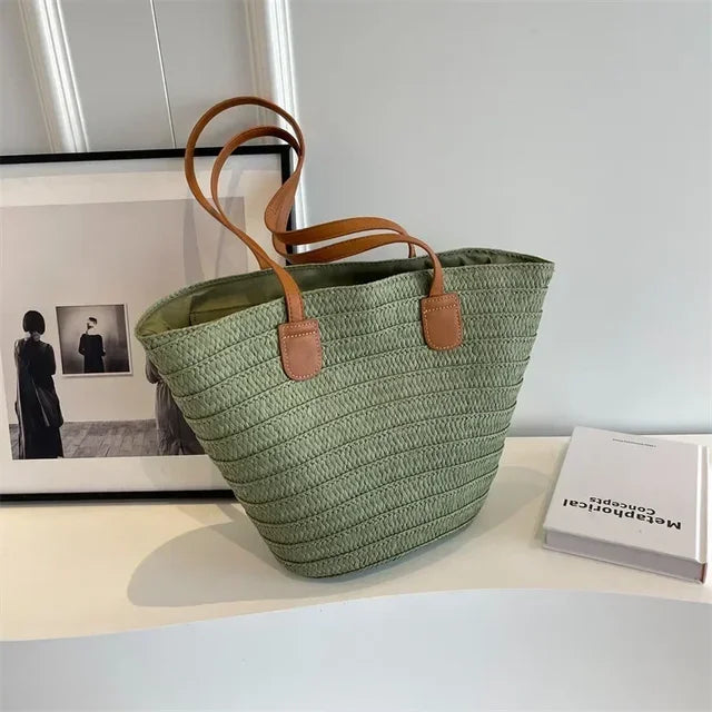 BowLift | Basket Shoulder Bag for Women – Woven Design – practical and spacious – versatile carrying options – Wall Clock