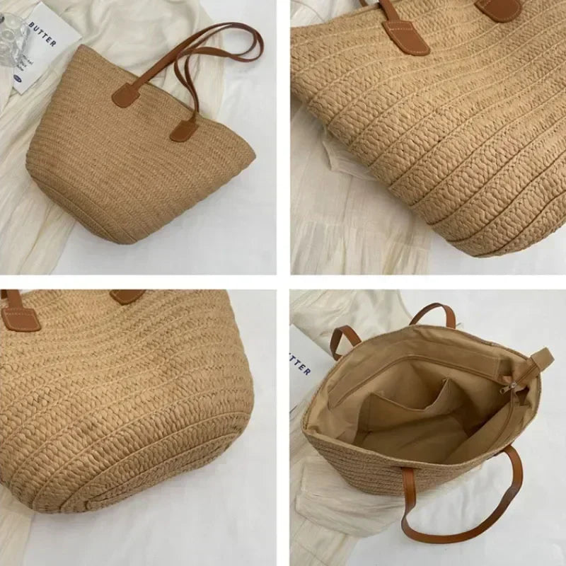 BowLift | Basket Shoulder Bag for Women – Woven Design – practical and spacious – versatile carrying options – Wall Clock
