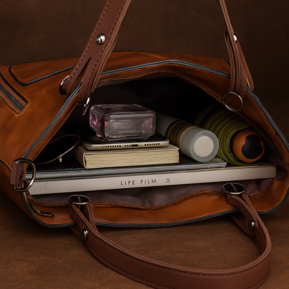 BowLift | Women’s Leather Tote Handbag Shoulder Crossbody Multi Compartments