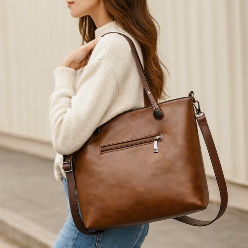BowLift | Women’s Leather Tote Handbag Shoulder Crossbody Multi Compartments