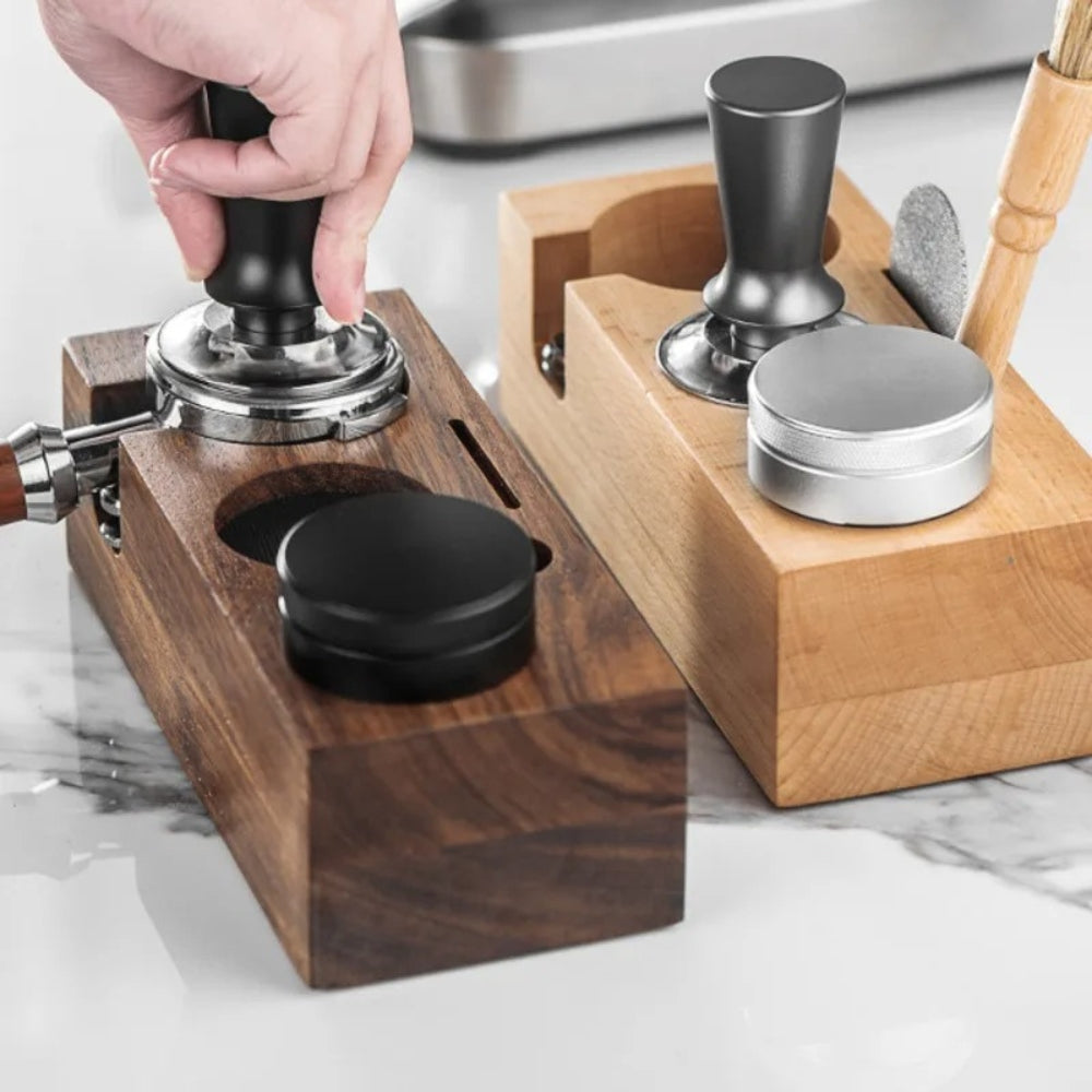 BowLift | Rectangular Wood Coffee Tamper Station
