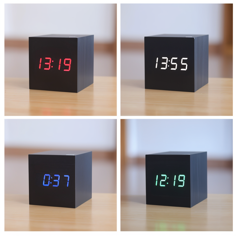 BowLift | Elegant Digital LED Clock in Wood