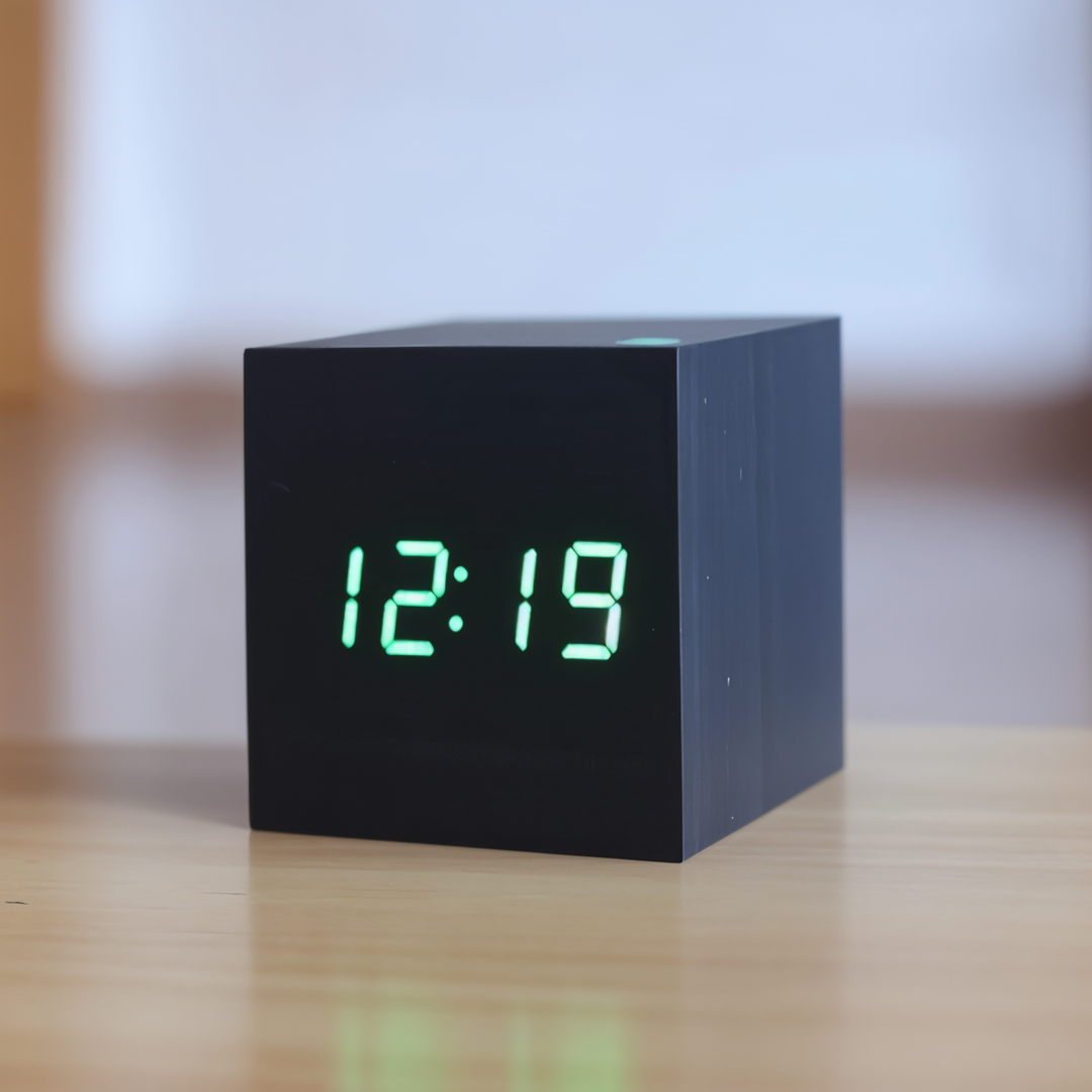BowLift | Elegant Digital LED Clock in Wood